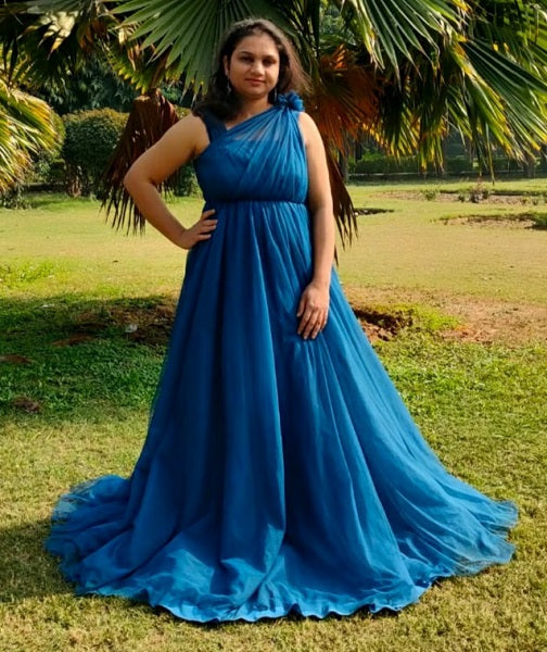 Stylish High Low Mother Of Bride Dresses One-shoulder Royal Blue Wedding  Guest Gown Satin Plus Size Mother's Party Wear - Mother Of The Bride  Dresses - AliExpress